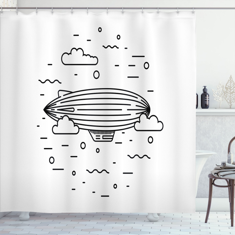 Clouds Balloons Sketch Shower Curtain