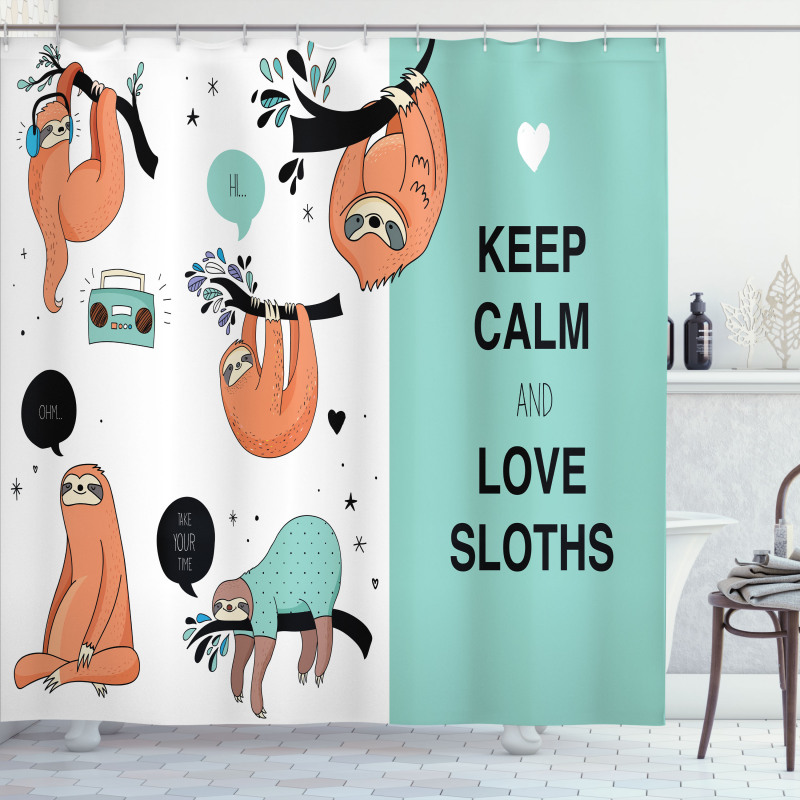 American Sloth Tribe Shower Curtain