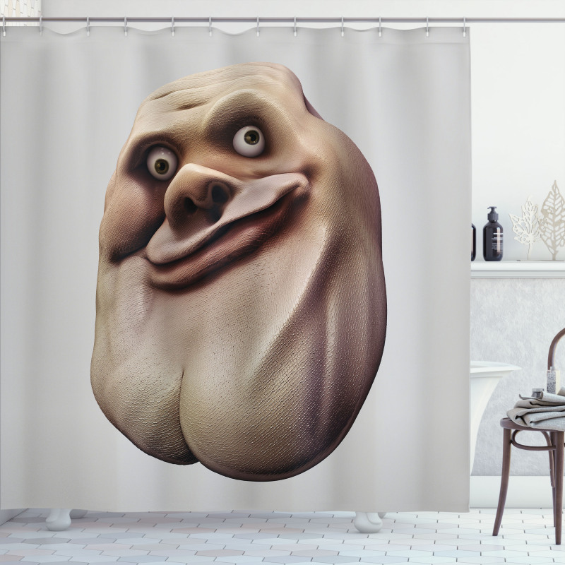 Awkward Meme Ugly Face Shower Curtain