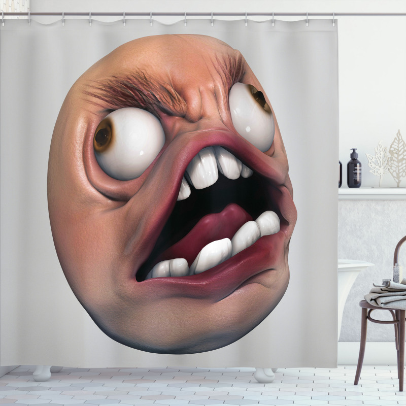 Angry Rage Meme Guy Fun Shower Curtain