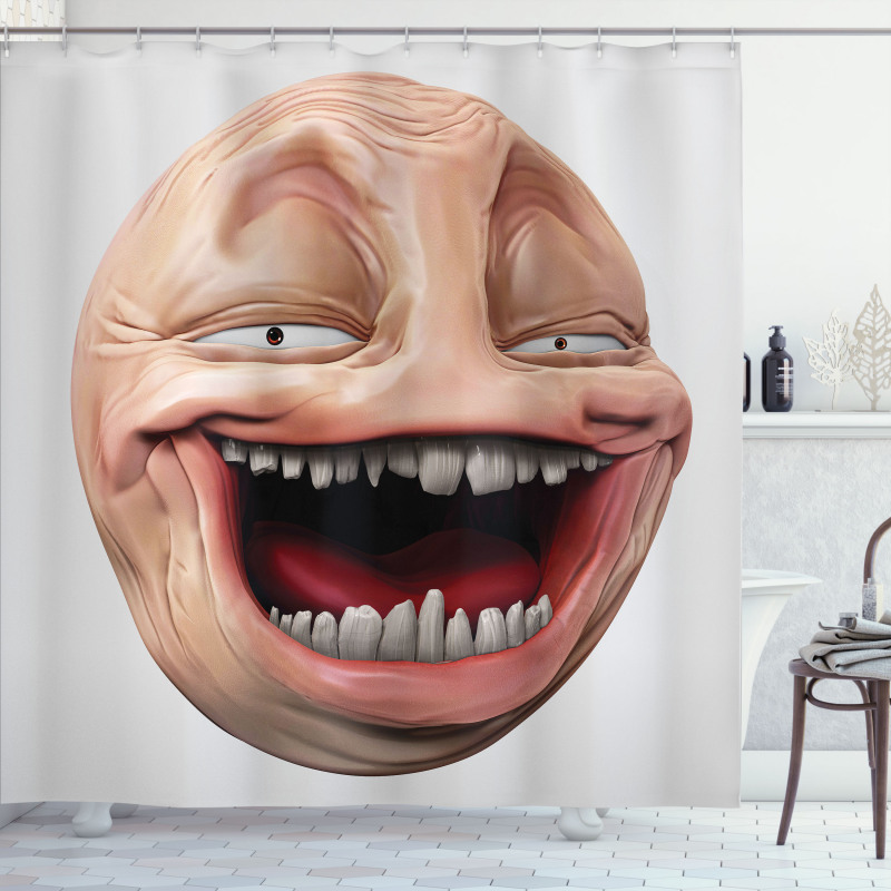 Poker Face Guy Meme Shower Curtain