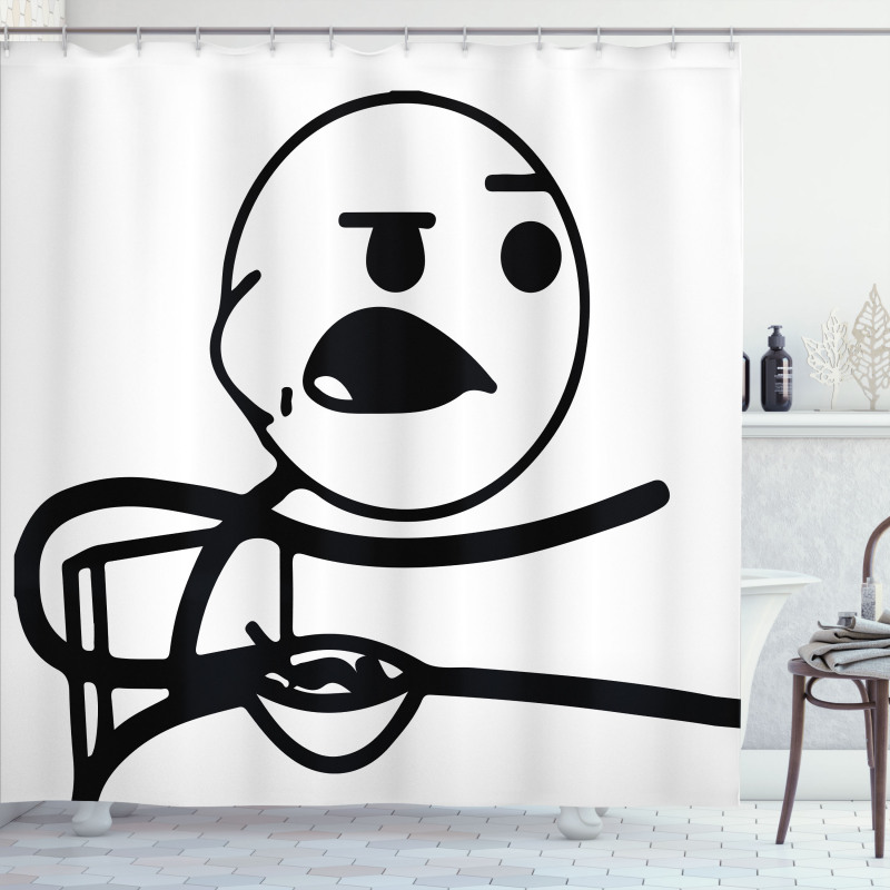 Grumpy Forever Alone Guy Shower Curtain