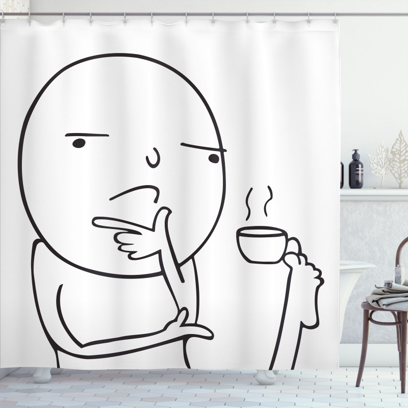 Thoughtful Meme Coffee Shower Curtain