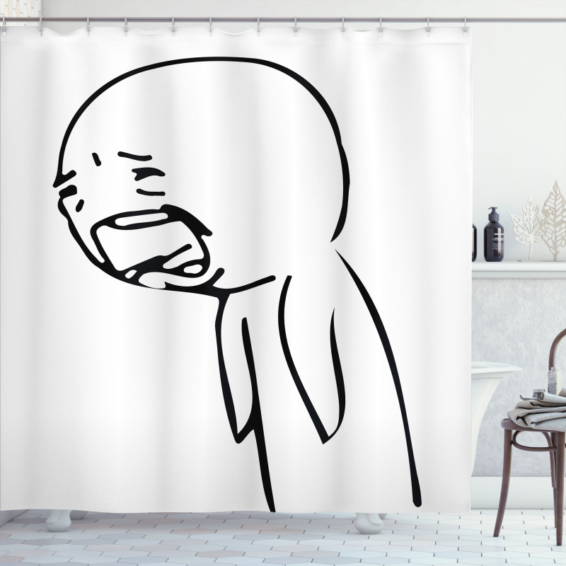 Online Emoji Sad Comics Shower Curtain