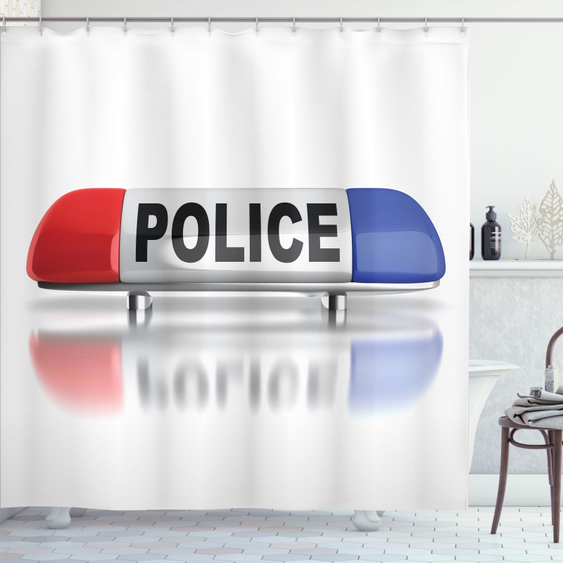 Police Car Sirens Blue Shower Curtain