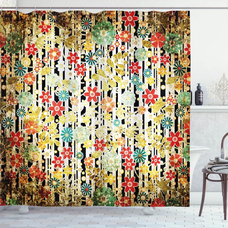 Ivy Leaves and Scenery Shower Curtain
