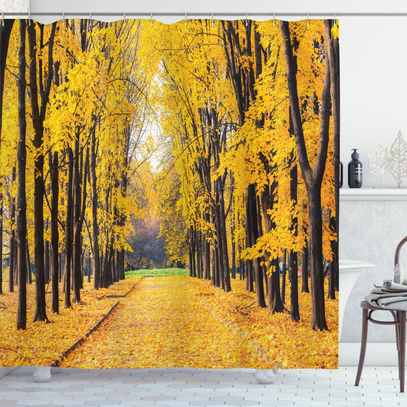 Autumn Trees Leaves Shower Curtain