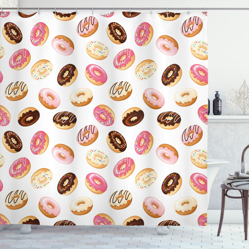 American Dessert Donuts Shower Curtain