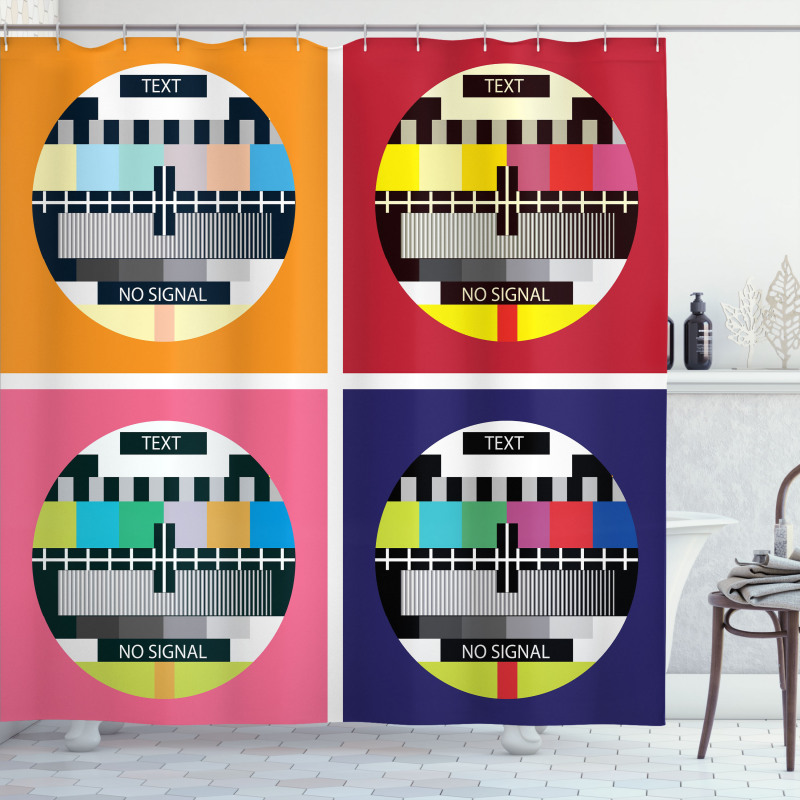 Television Channel Sign Shower Curtain