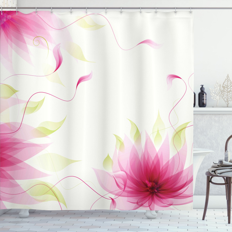 Abstract Natural Lotus Shower Curtain