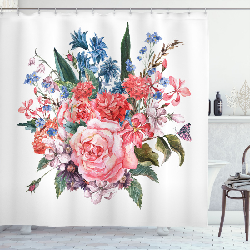 Garden Flowers Bouquet Shower Curtain