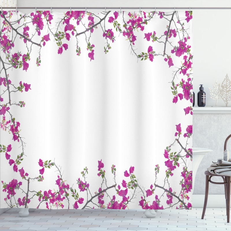 Leaves Buds and Branches Shower Curtain