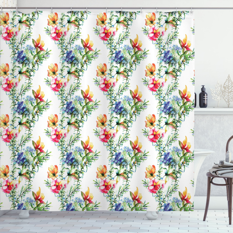 Shabby Plant Lilacs Shower Curtain