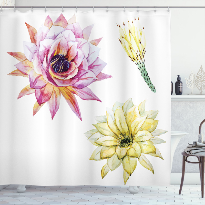 Watercolored Flowers Shower Curtain