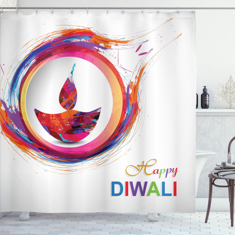 Diwali Candle Shower Curtain
