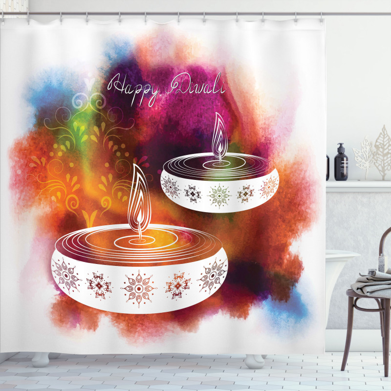 Abstract Rainbow Design Shower Curtain