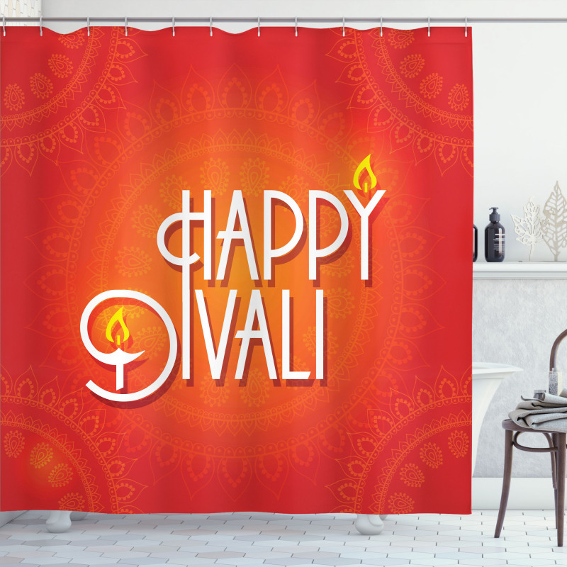 Happy Diwali Candles Shower Curtain