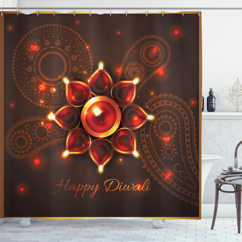 Beams and Diwali Wishes Shower Curtain