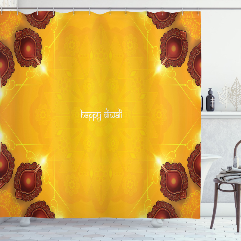 Wooden Candle Artwork Shower Curtain
