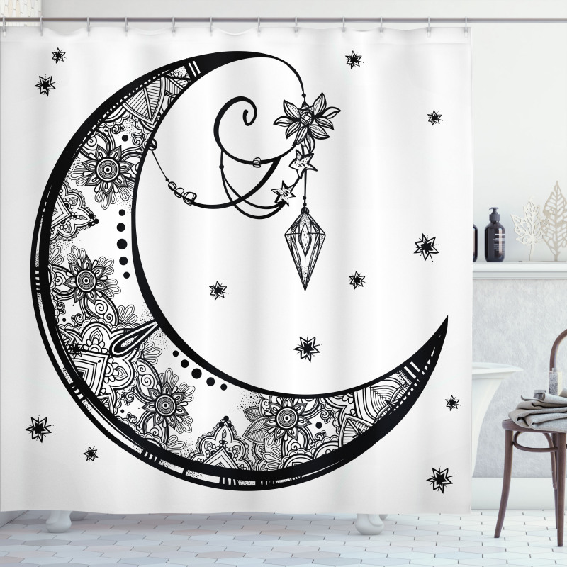 Floral Moon Shower Curtain