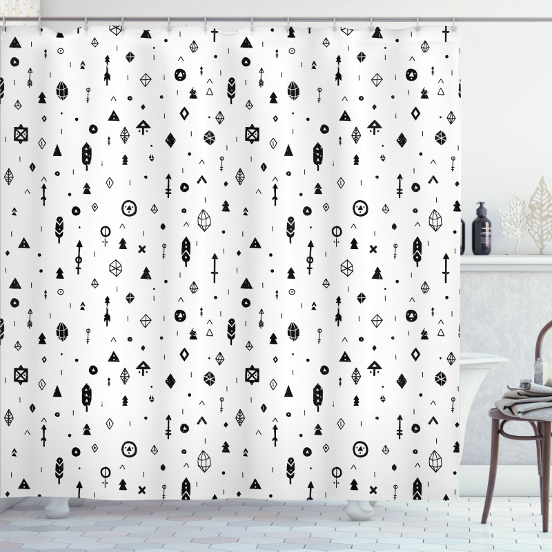 Aztec Geometric Design Shower Curtain