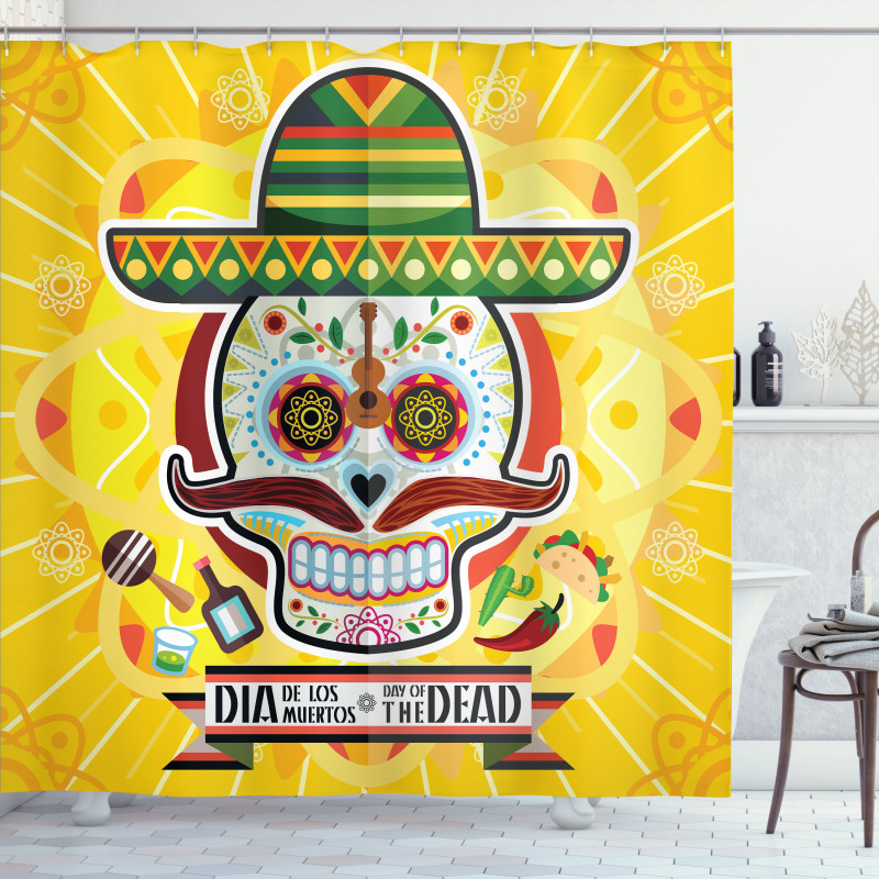 Mexican Sugar Skull Shower Curtain