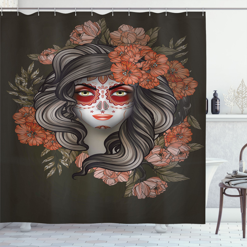 Calavera Woman Shower Curtain
