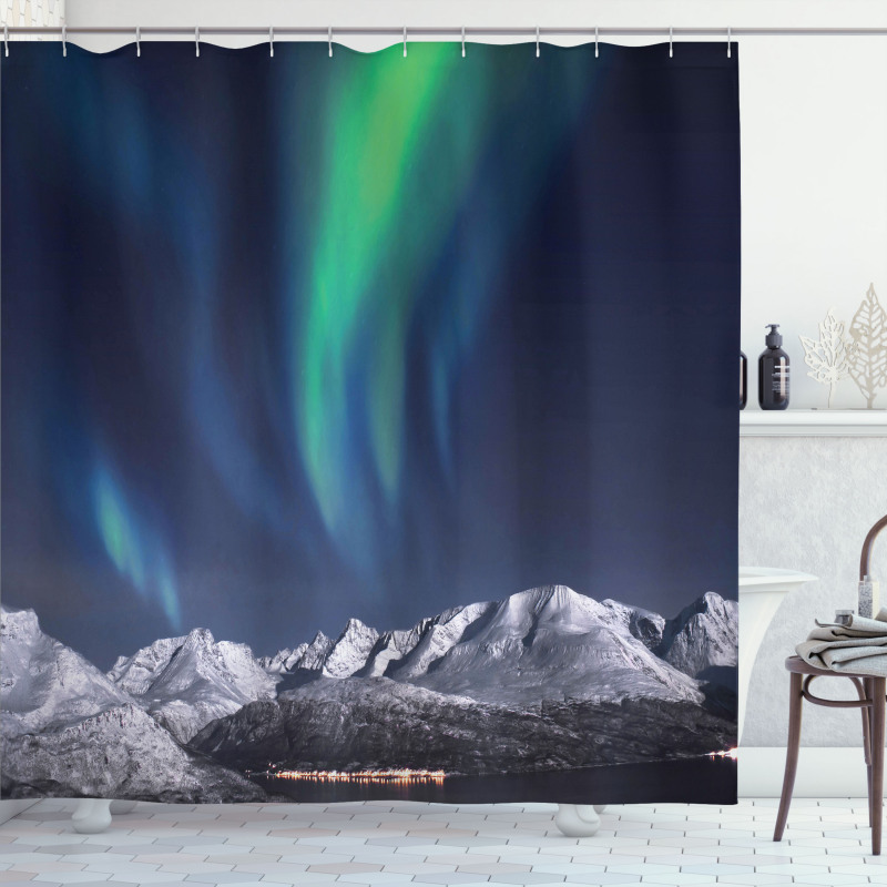 Northern Night Norway Solar Shower Curtain