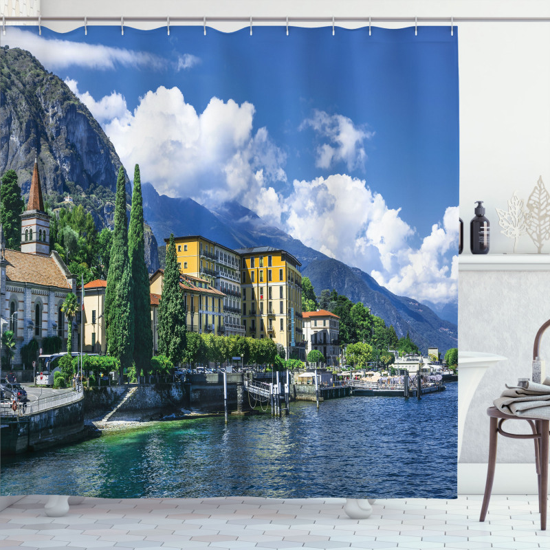 Landscape of Lake Como Shower Curtain