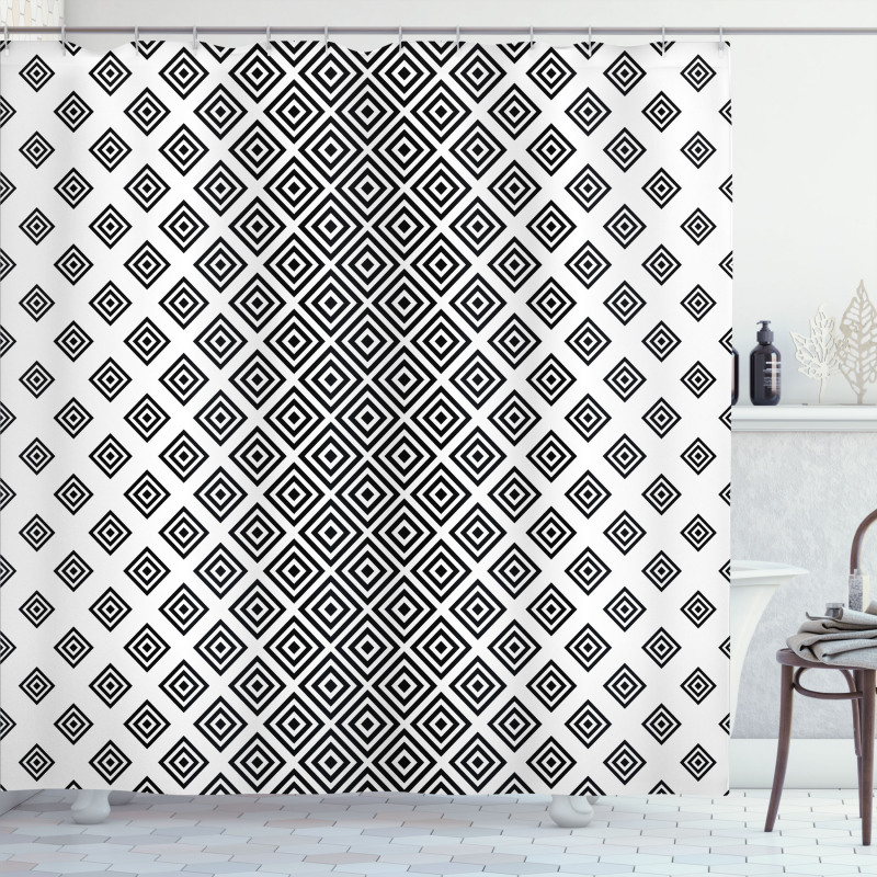 Square Shape Geometric Shower Curtain