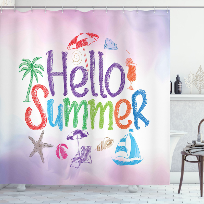 Summer Motivational Shower Curtain
