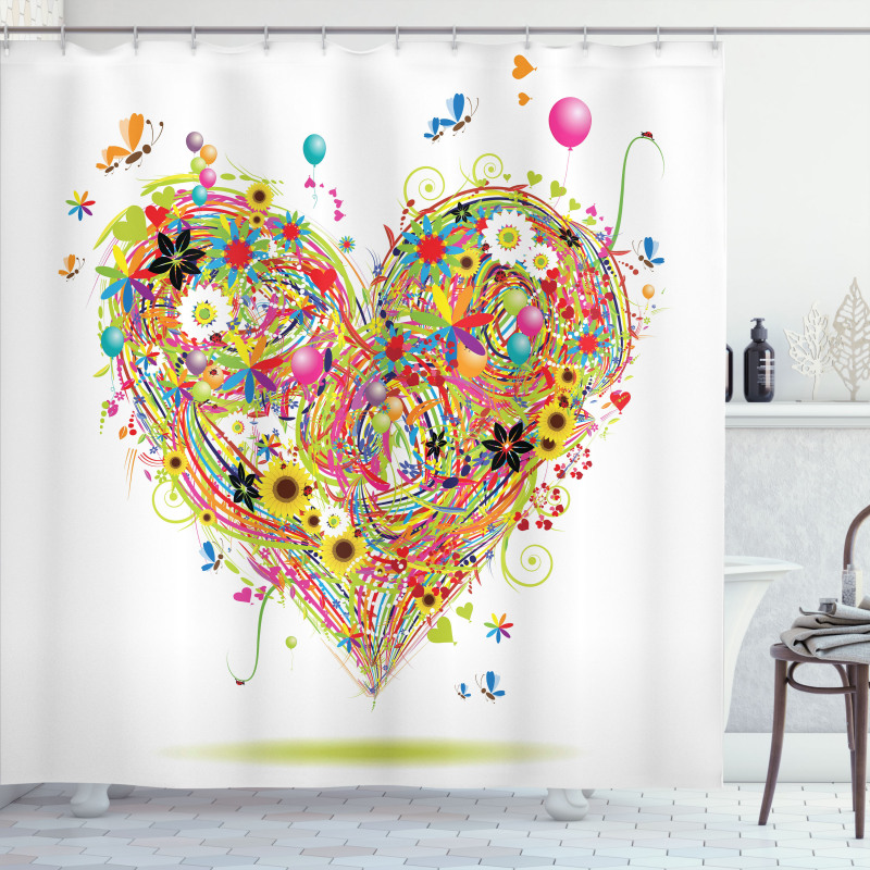 Watercolor Love Shower Curtain