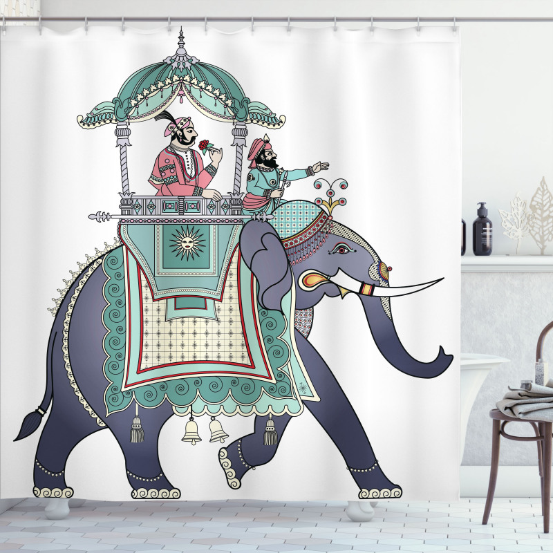 Elephant with Prince Shower Curtain