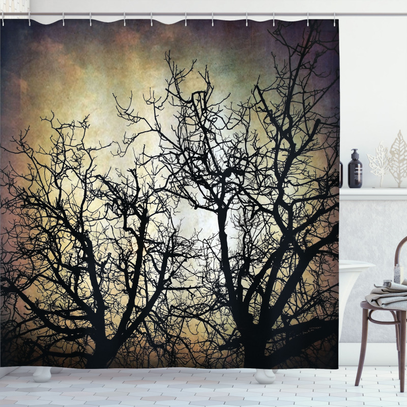 Grunge Branches Twilight Shower Curtain