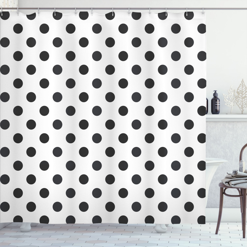 Nostalgic Polka Dots Art Shower Curtain