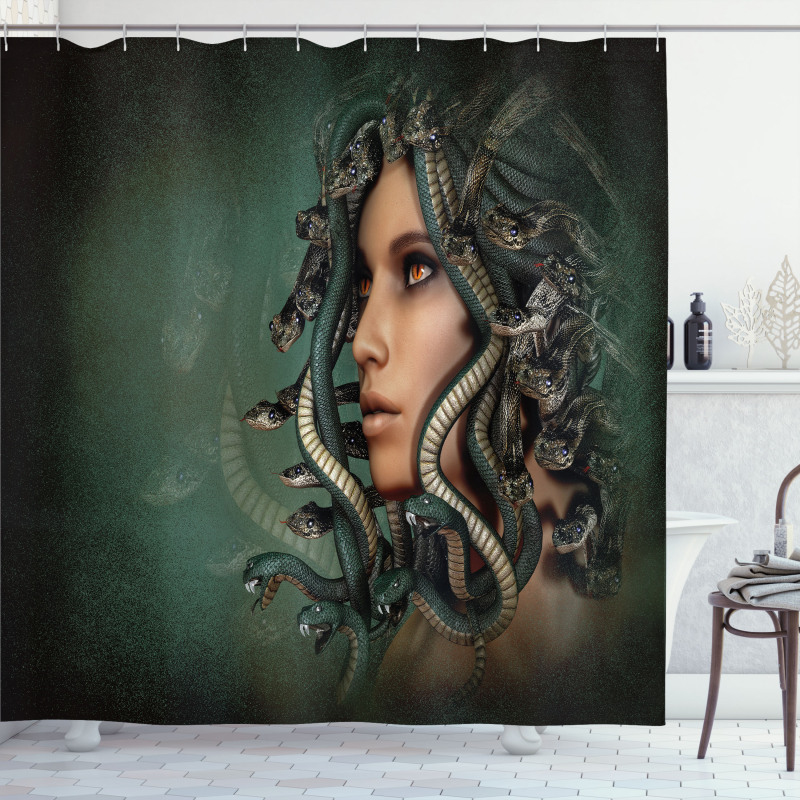 Woman Snakes Shower Curtain