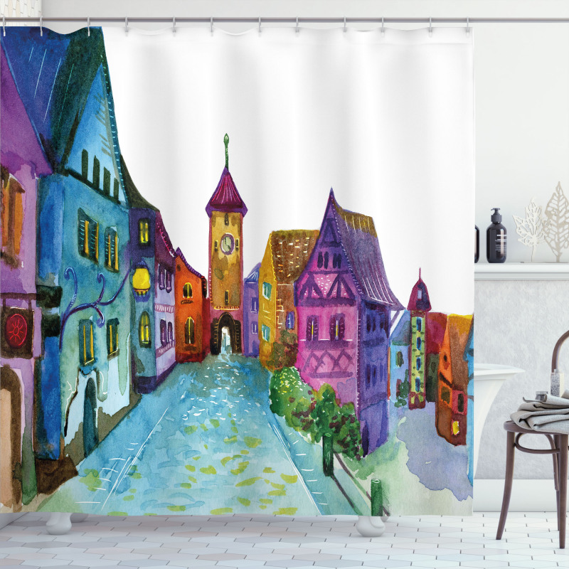 European House Scenery Shower Curtain