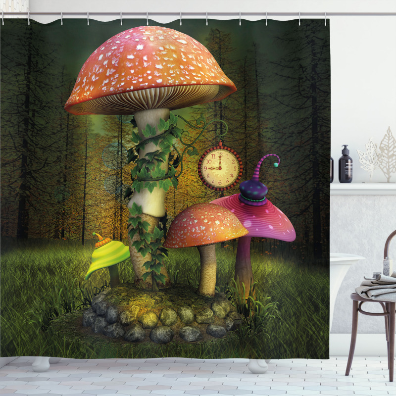Giant Mushroom and Elve Shower Curtain