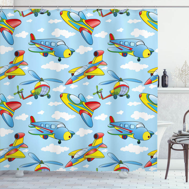 Planes and Helicopters Shower Curtain