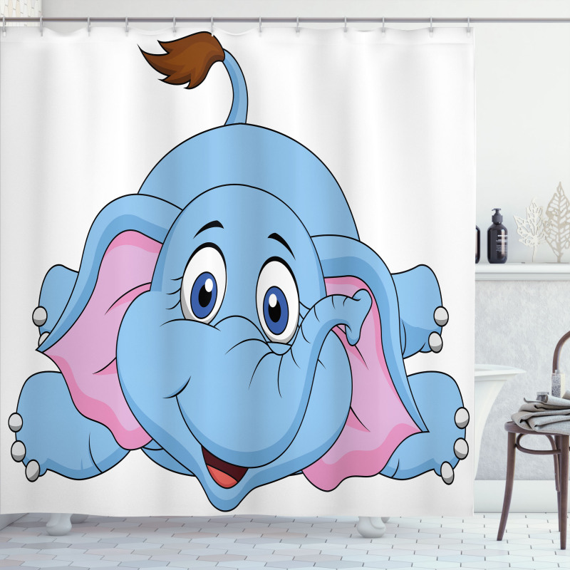 Baby Elephant Children Shower Curtain