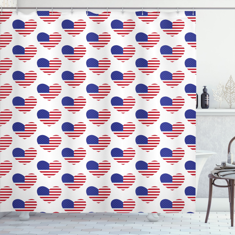 Heart Shaped Flags Shower Curtain