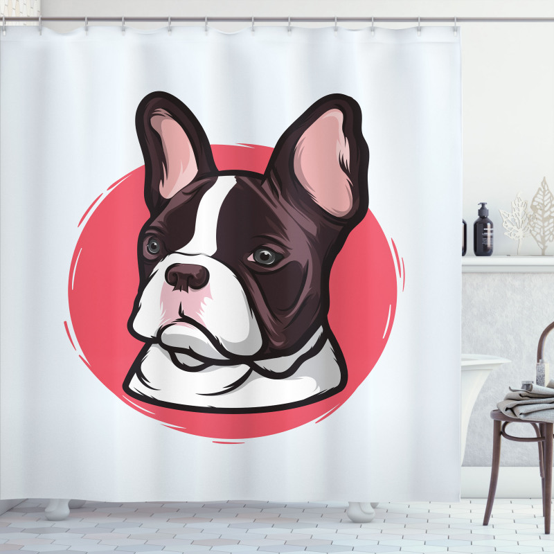 French Bulldog Hipster Shower Curtain