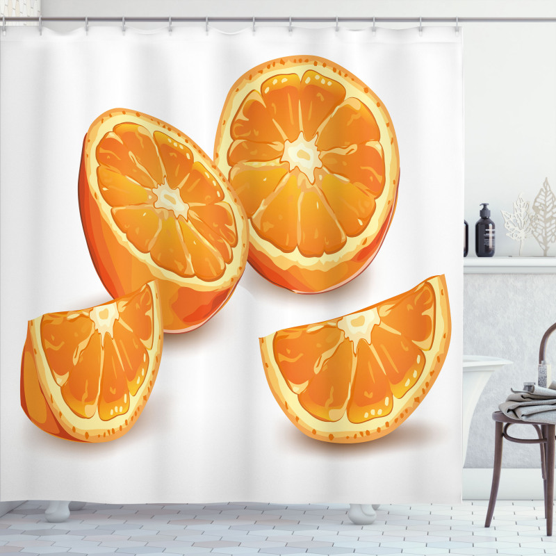 Health Orange Citrus Art Shower Curtain