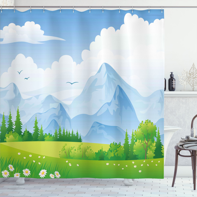 Summer Meadow with Daisy Shower Curtain