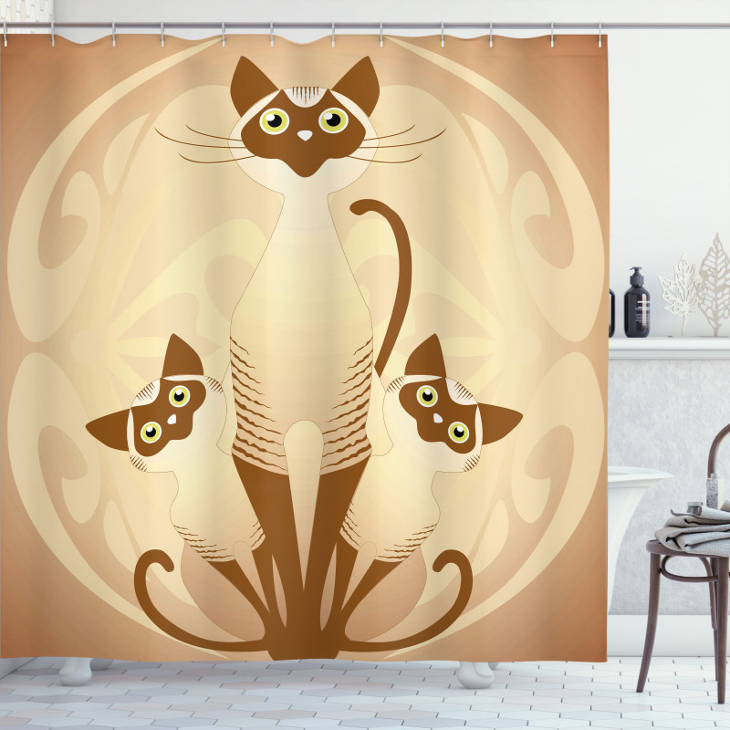 3 Siamese Cats Shower Curtain