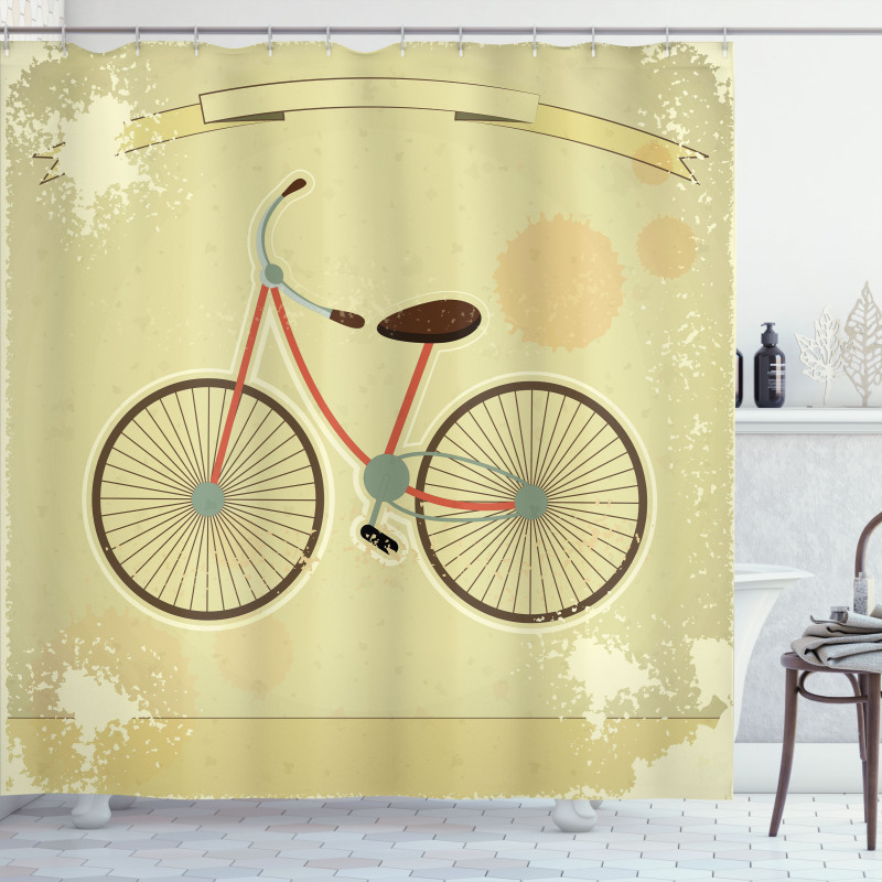 Postcard of Retro Bike Shower Curtain