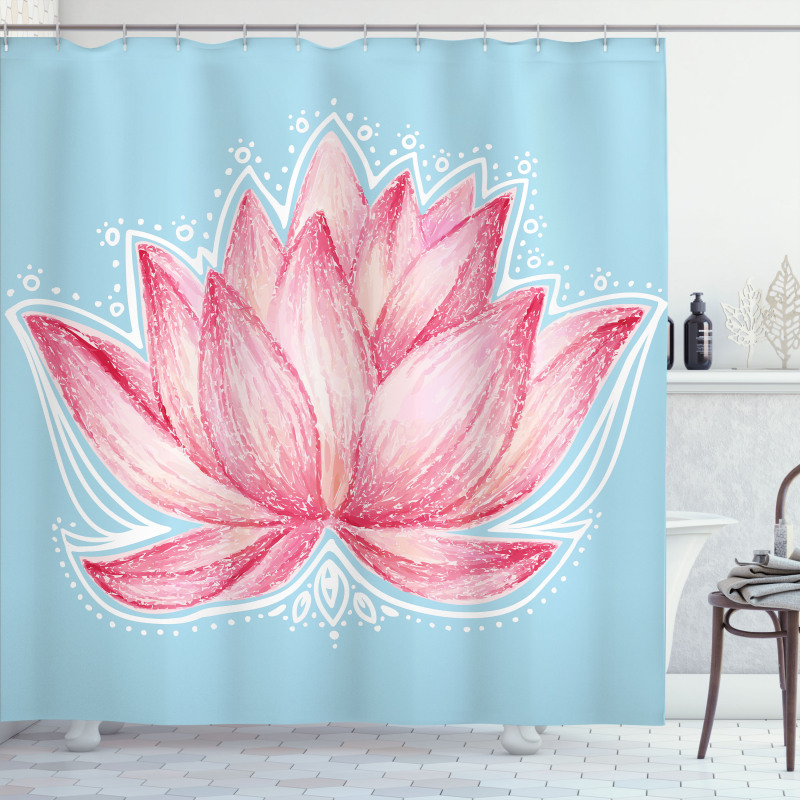 Gardening Lotus Flower Shower Curtain