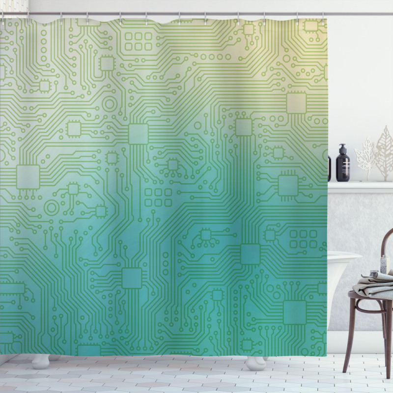 Tech Vector Pattern Shower Curtain