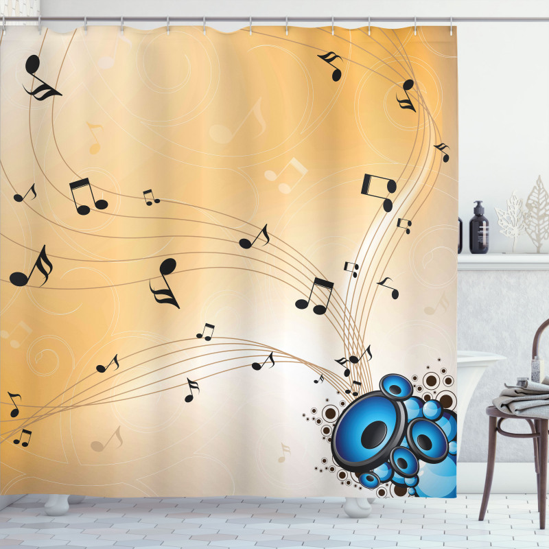 Abstract Melodies Notes Shower Curtain