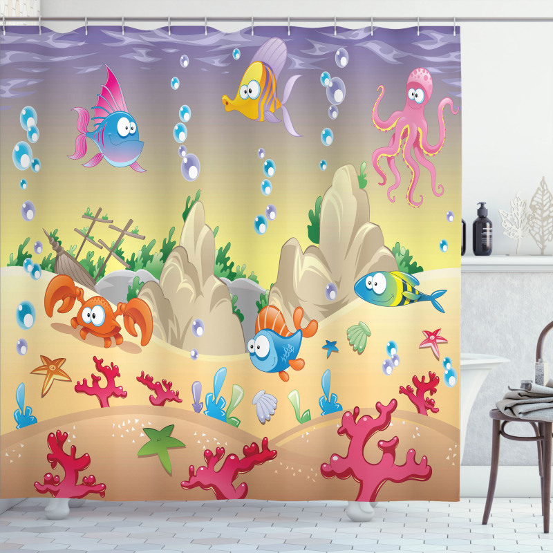 Kids Cartoon Funny Shower Curtain